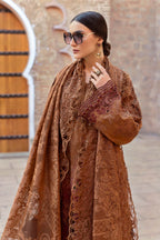 Maria.b 3 piece unstitched embroidered paper cotton suit | d-2501-b