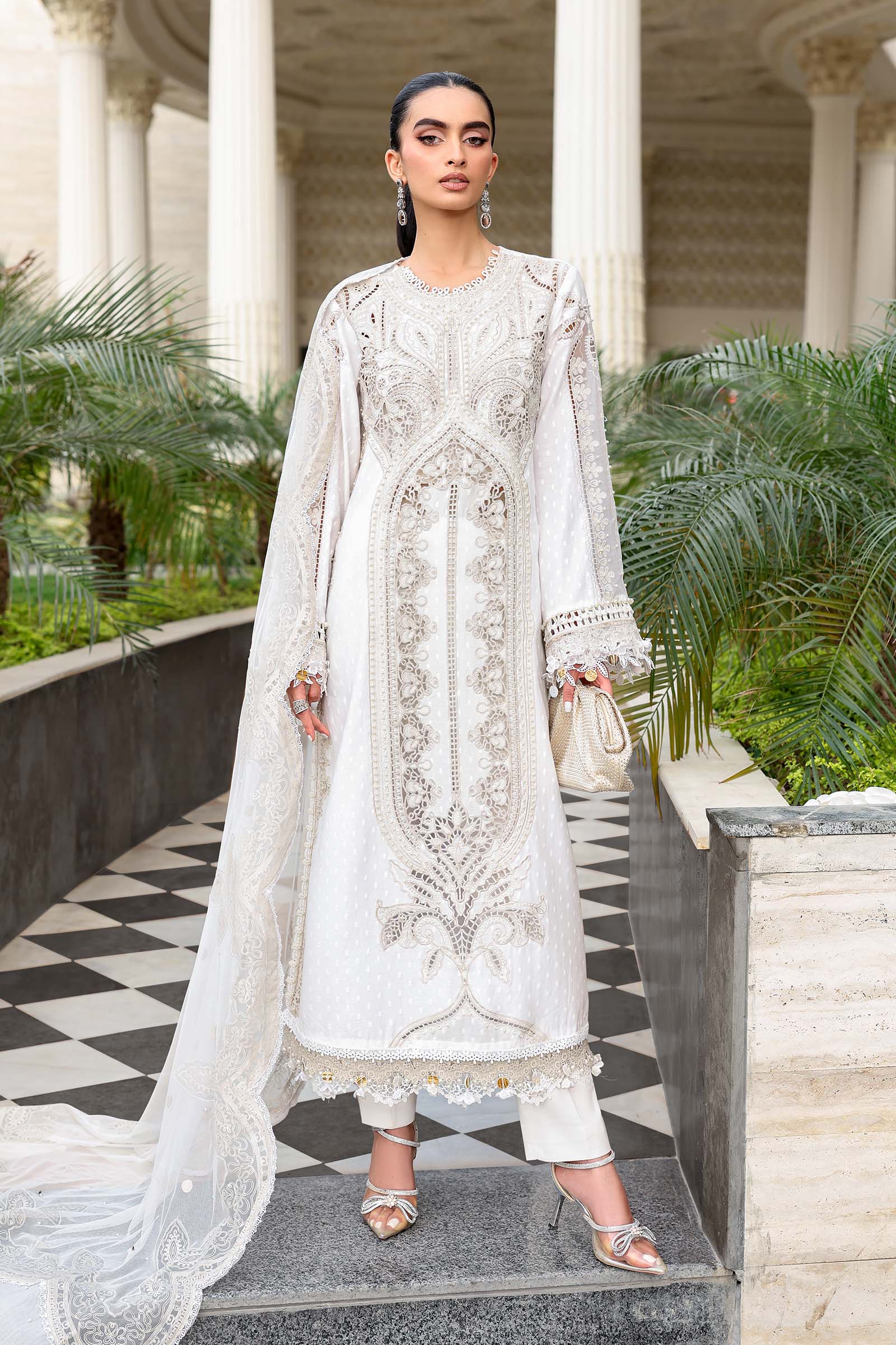 Maria B 3 Pcs Unstitched Embroidered Lawn Suit D01