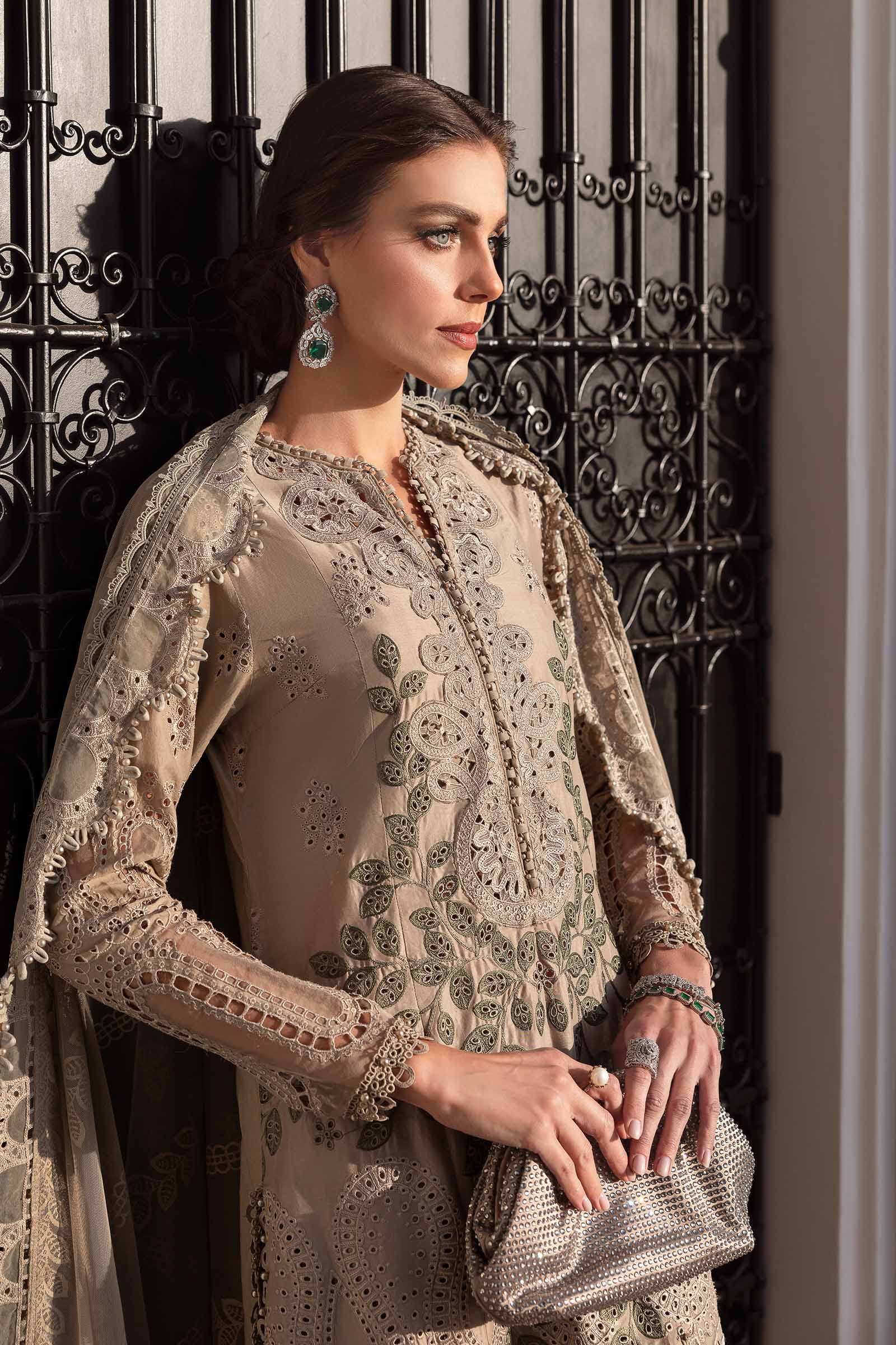 Maria.b 3 piece unstitched embroidered lawn suit | d-2503-a