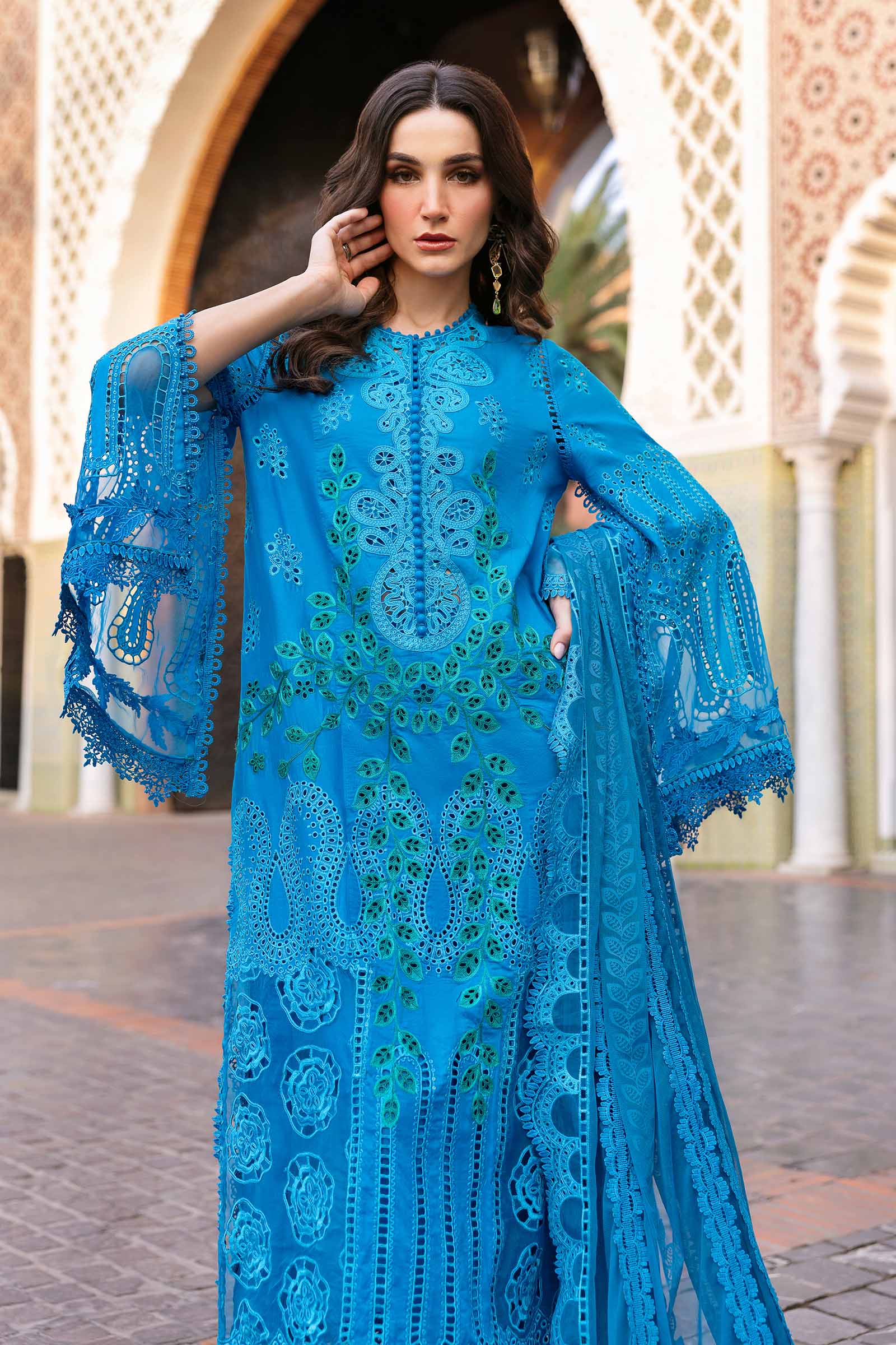 Maria.b 3 piece unstitched embroidered lawn suit | d-2503-b