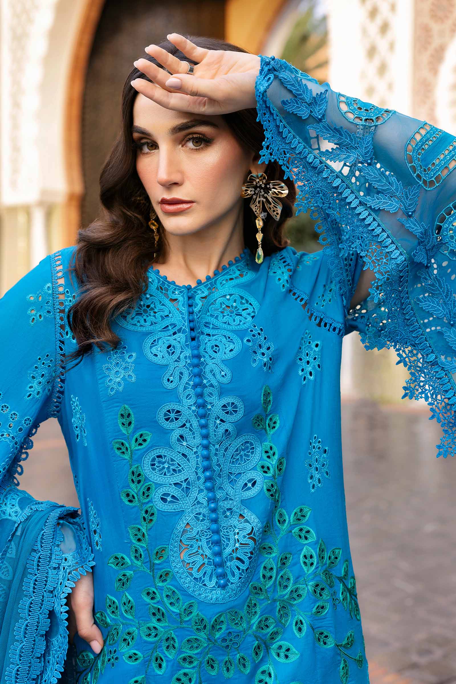 Maria.b 3 piece unstitched embroidered lawn suit | d-2503-b