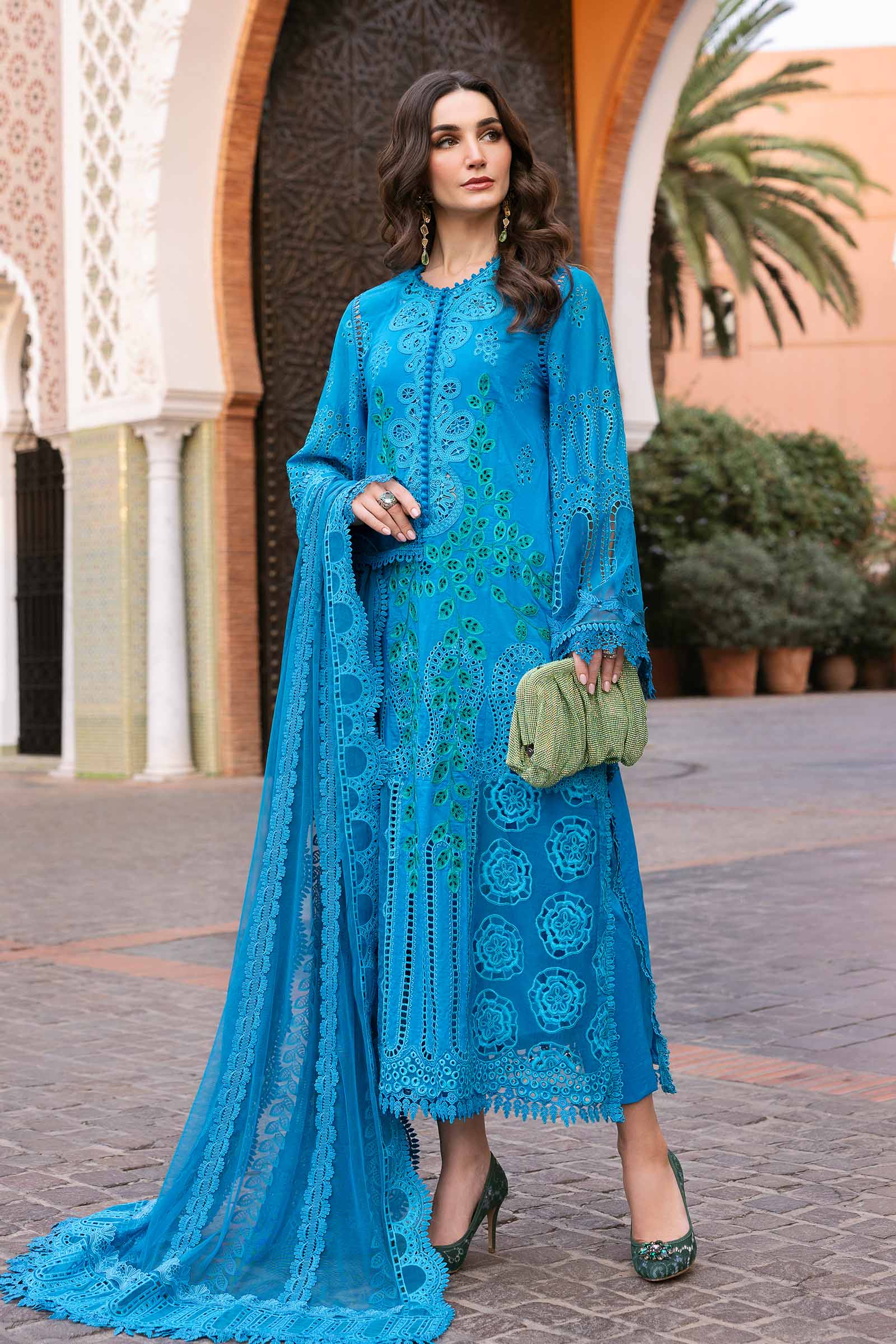 Maria.b 3 piece unstitched embroidered lawn suit | d-2503-b