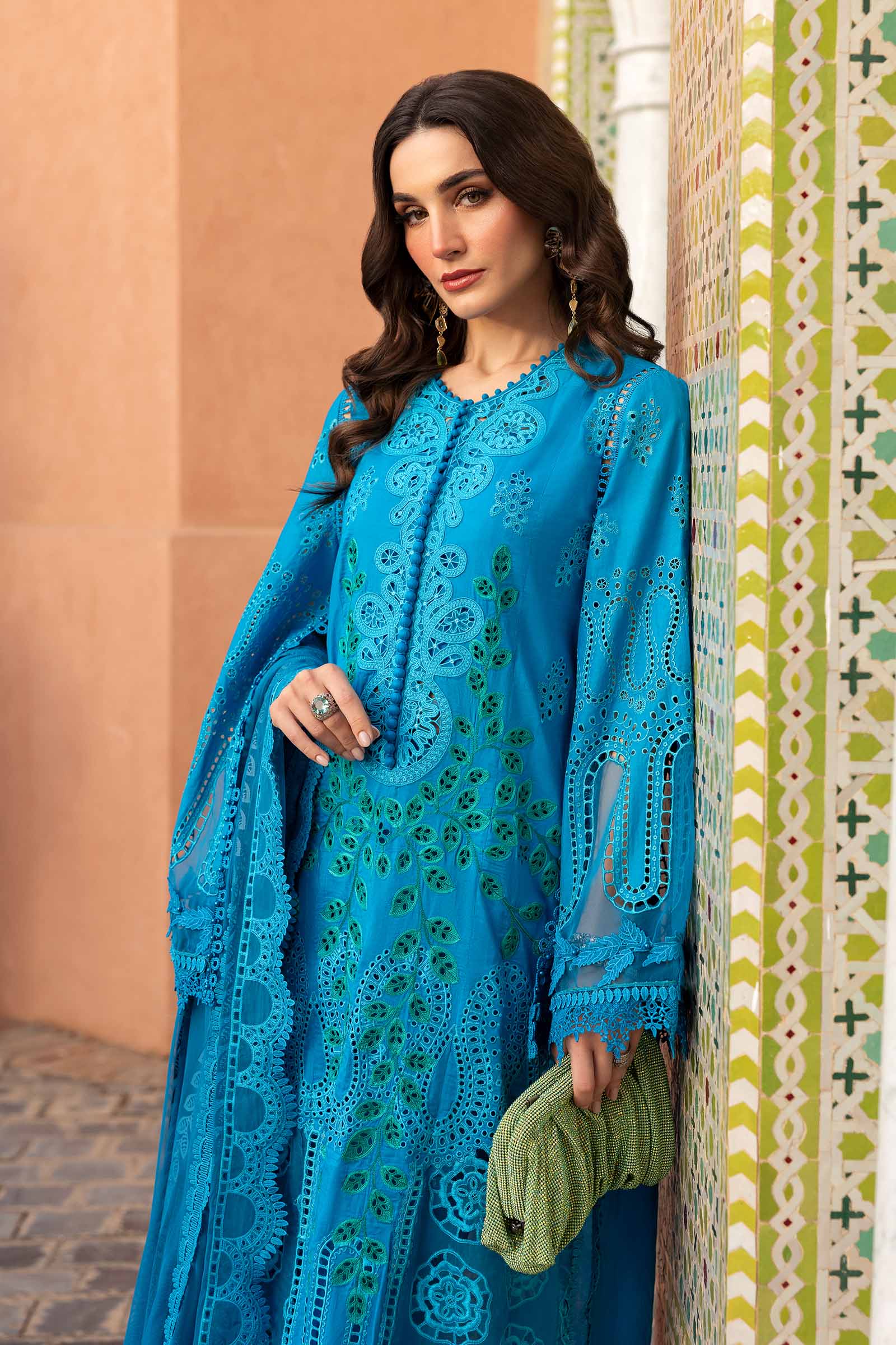 Maria.b 3 piece unstitched embroidered lawn suit | d-2503-b