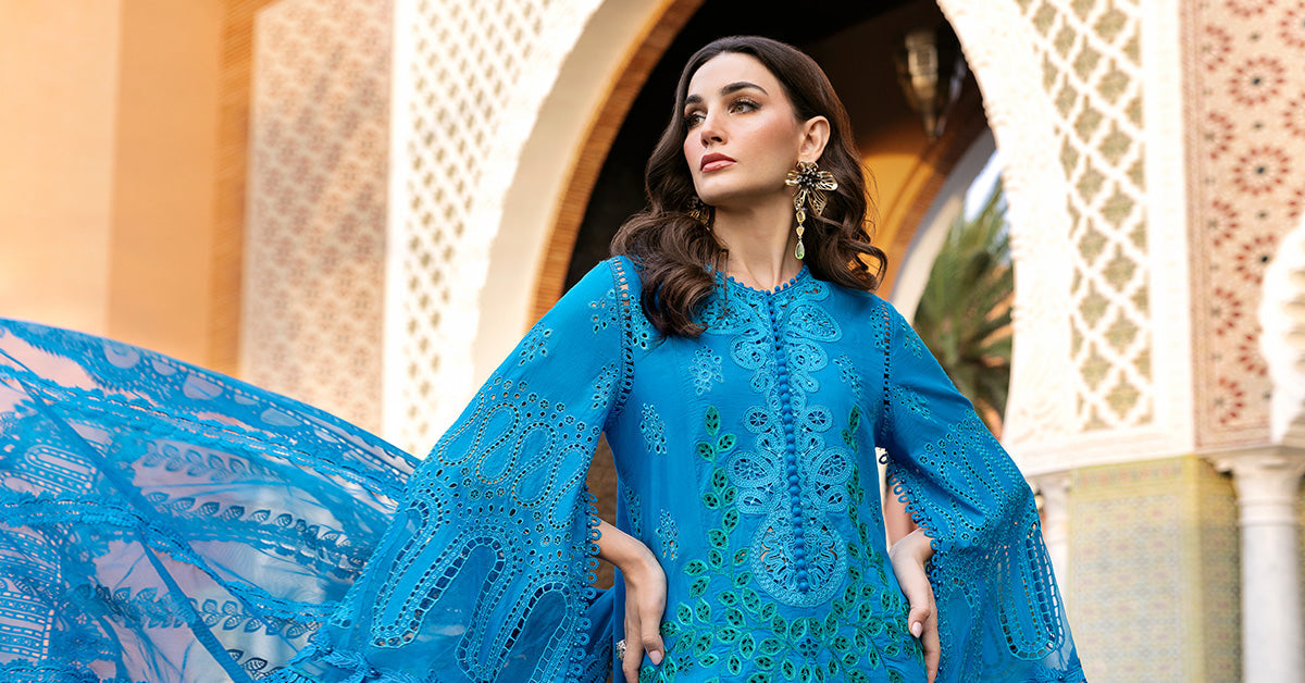 Maria.b 3 piece unstitched embroidered lawn suit | d-2503-b