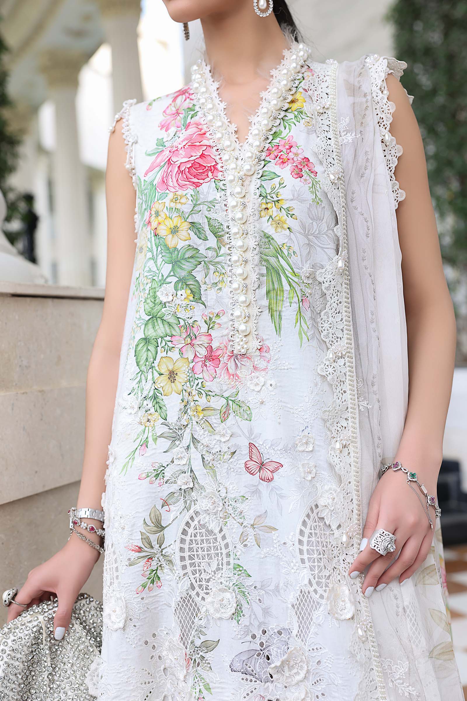Maria B 3 Pcs Unstitched Embroidered Lawn Suit D03