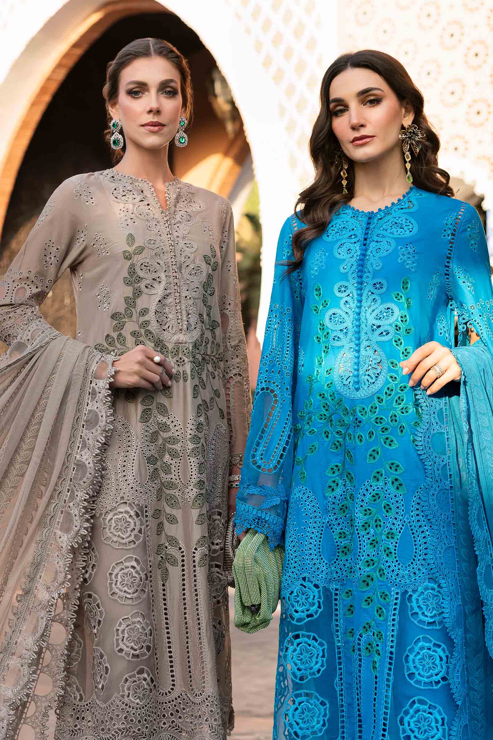 Maria.b 3 piece unstitched embroidered lawn suit | d-2503-a