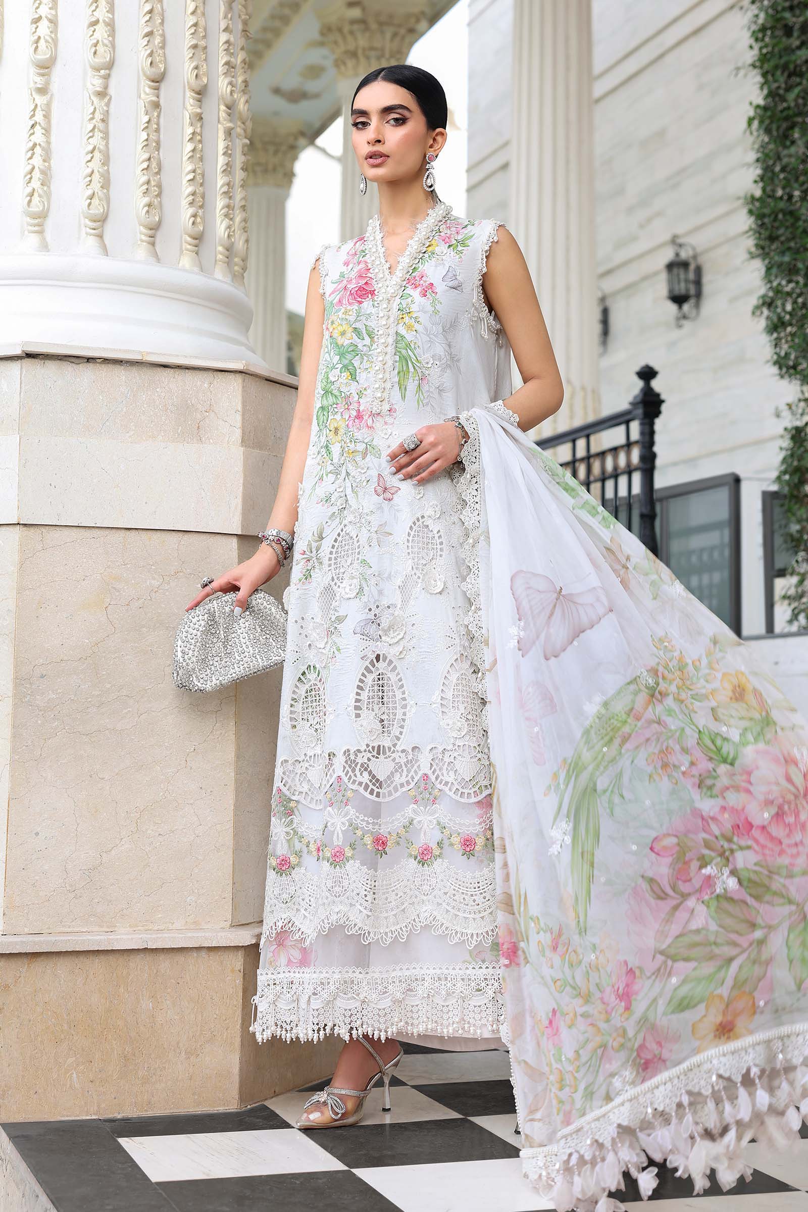 Maria B 3 Pcs Unstitched Embroidered Lawn Suit D03