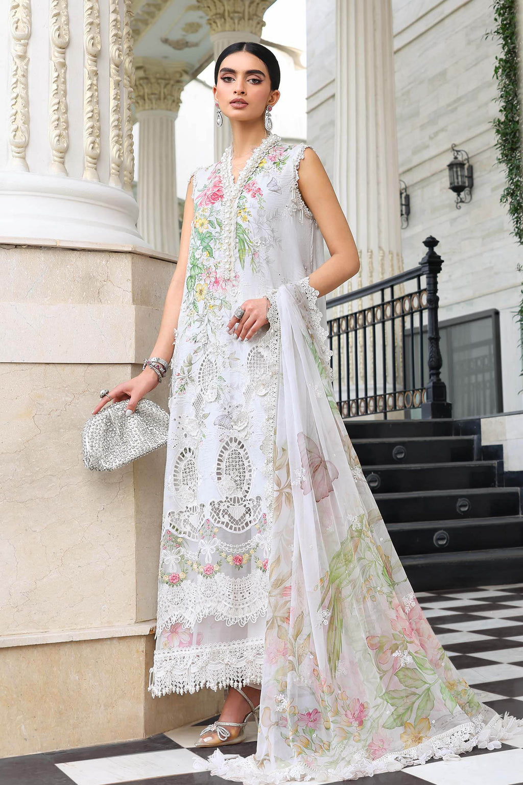 Maria B 3 Pcs Unstitched Embroidered Lawn Suit D03