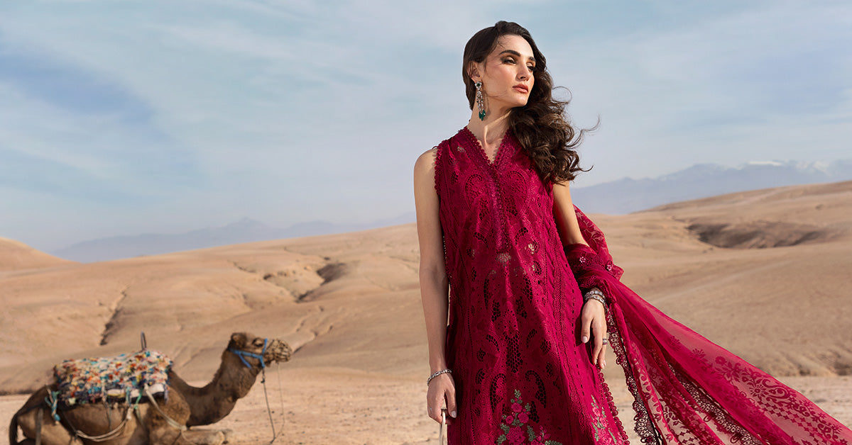 Maria.b 3 piece unstitched embroidered lawn suit | d-2504-a