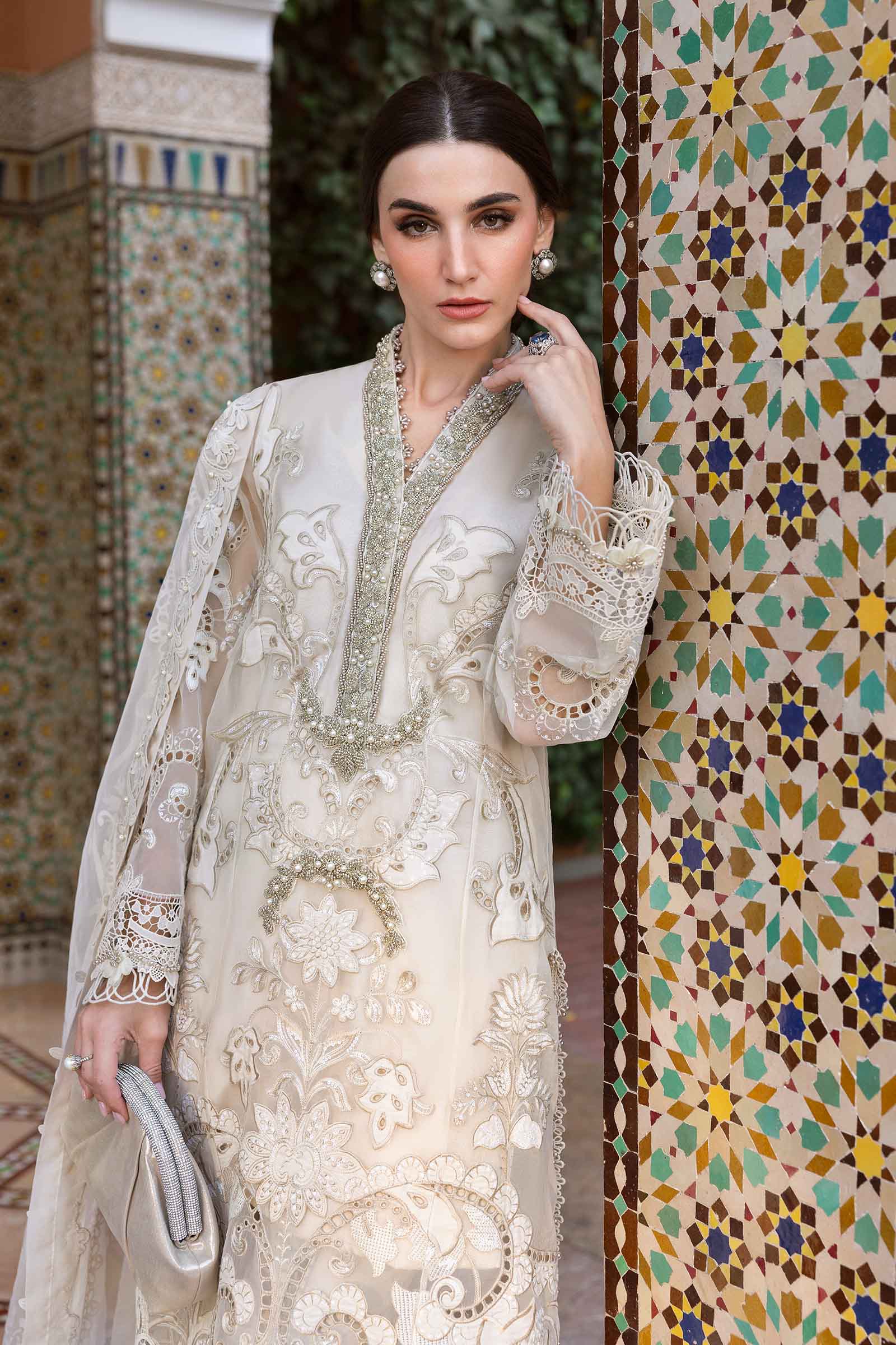 Maria.b 3 piece unstitched embroidered organza suit | d-2506-a