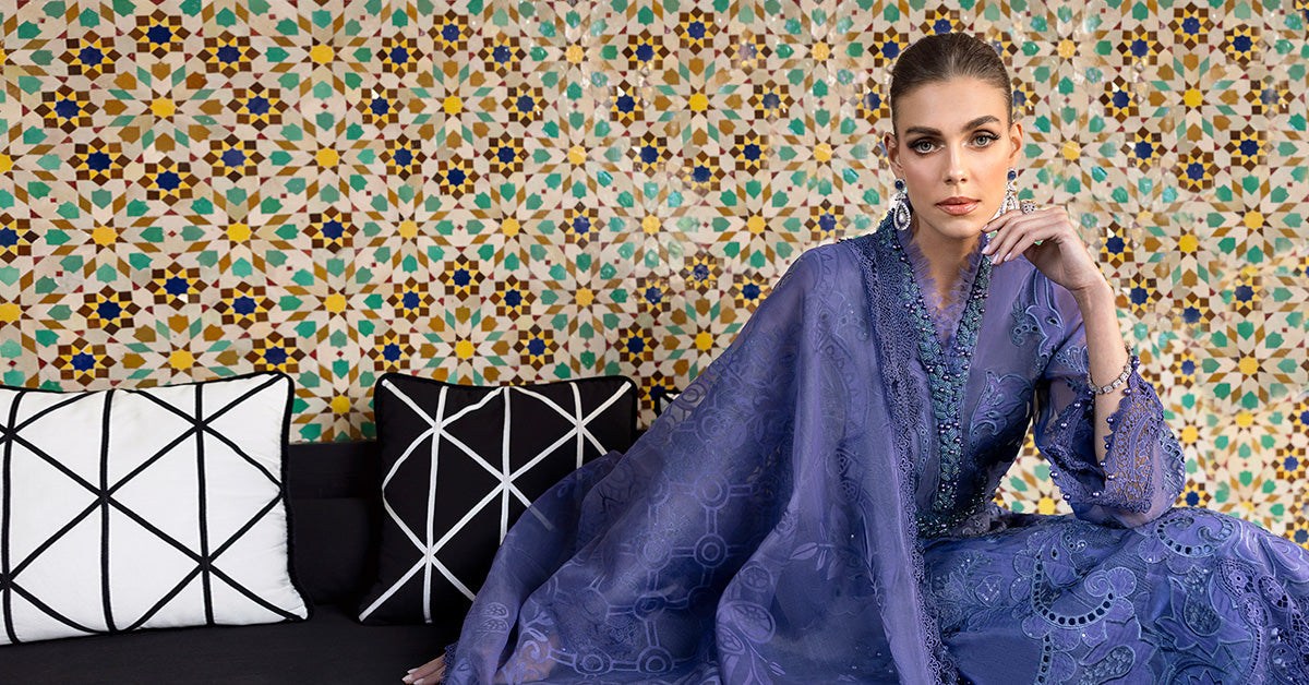 Maria.b 3 piece unstitched embroidered organza suit | d-2506-b