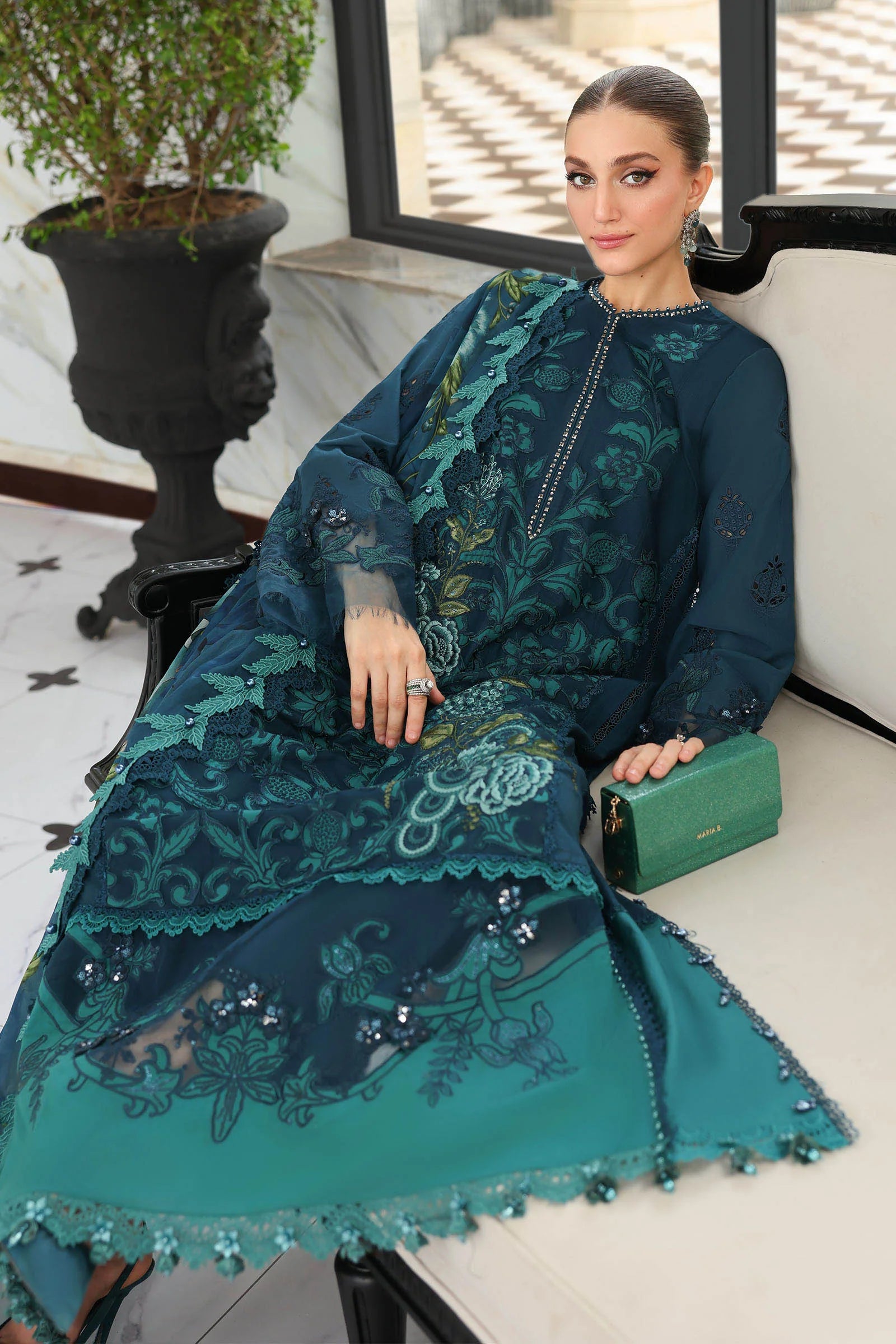 Maria B 3 Pcs Unstitched Embroidered Lawn Suit D06