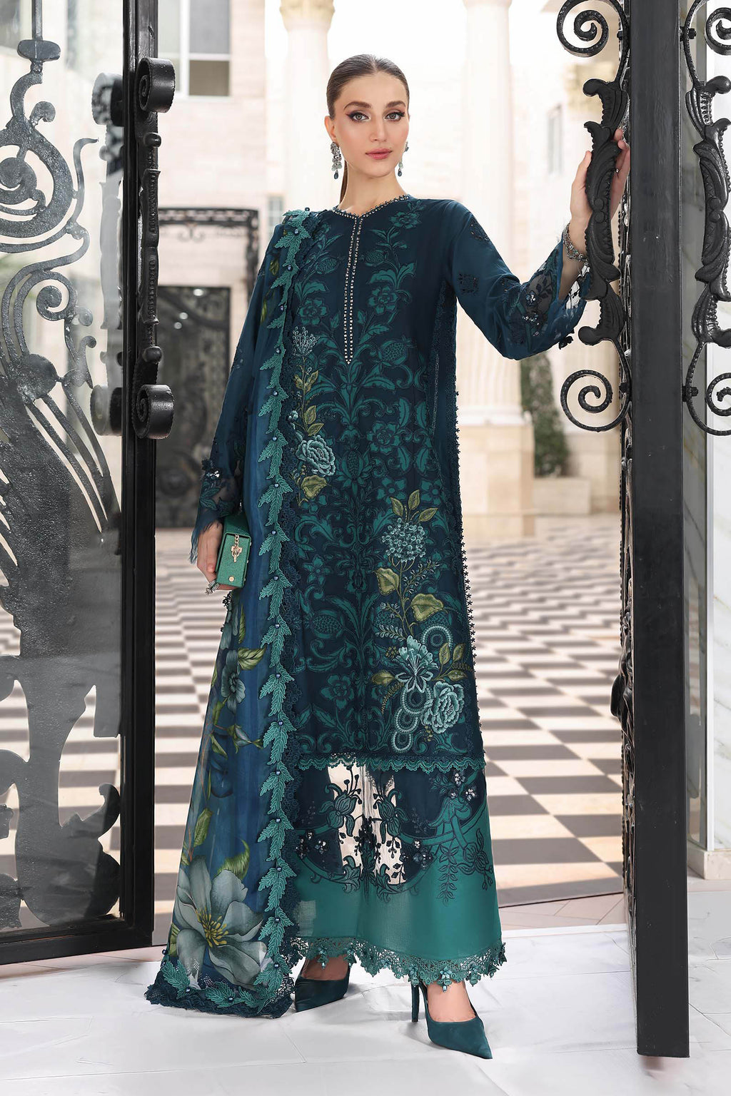 Maria B 3 Pcs Unstitched Embroidered Lawn Suit D06