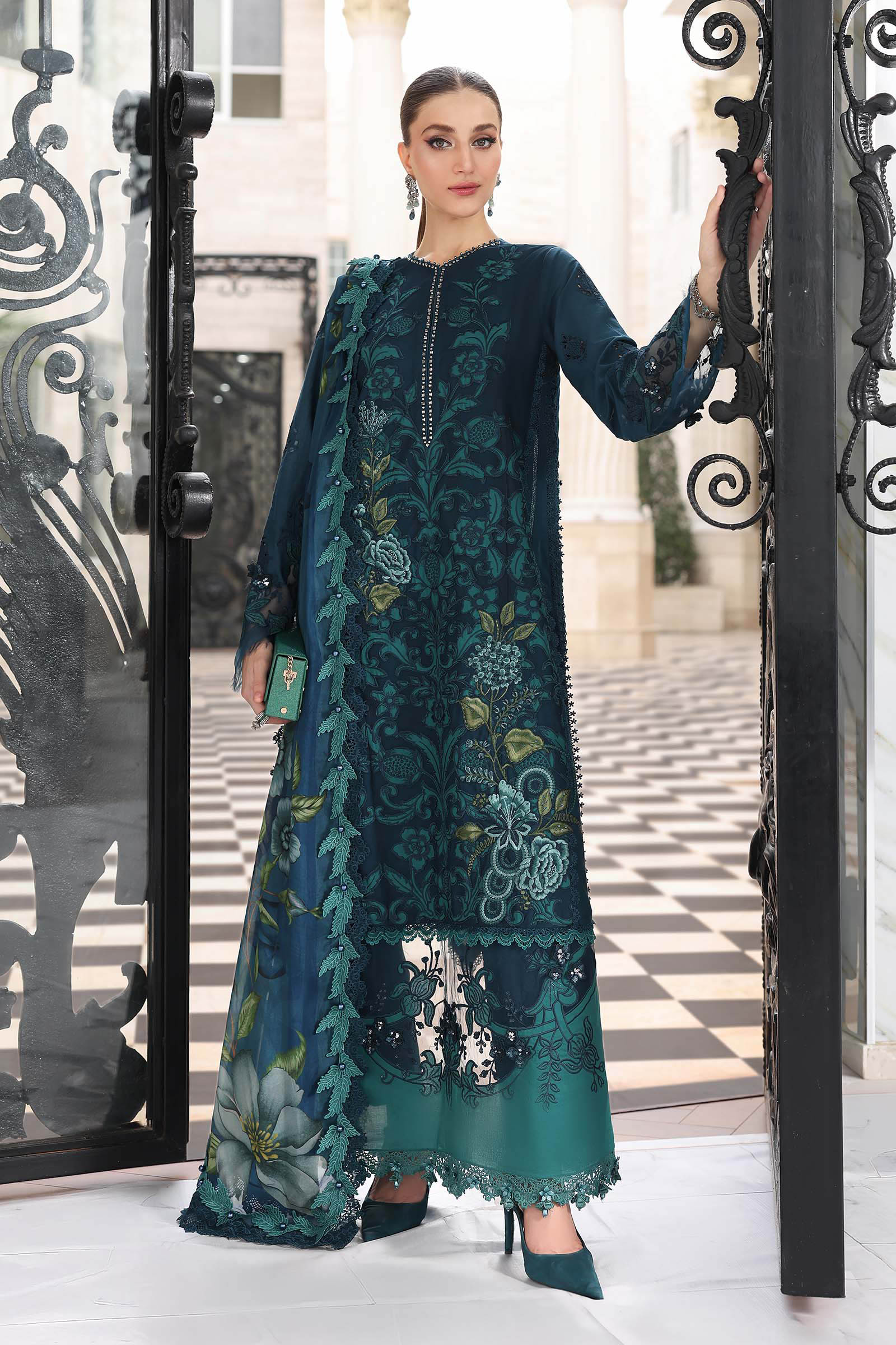 Maria B 3 Pcs Unstitched Embroidered Lawn Suit D06