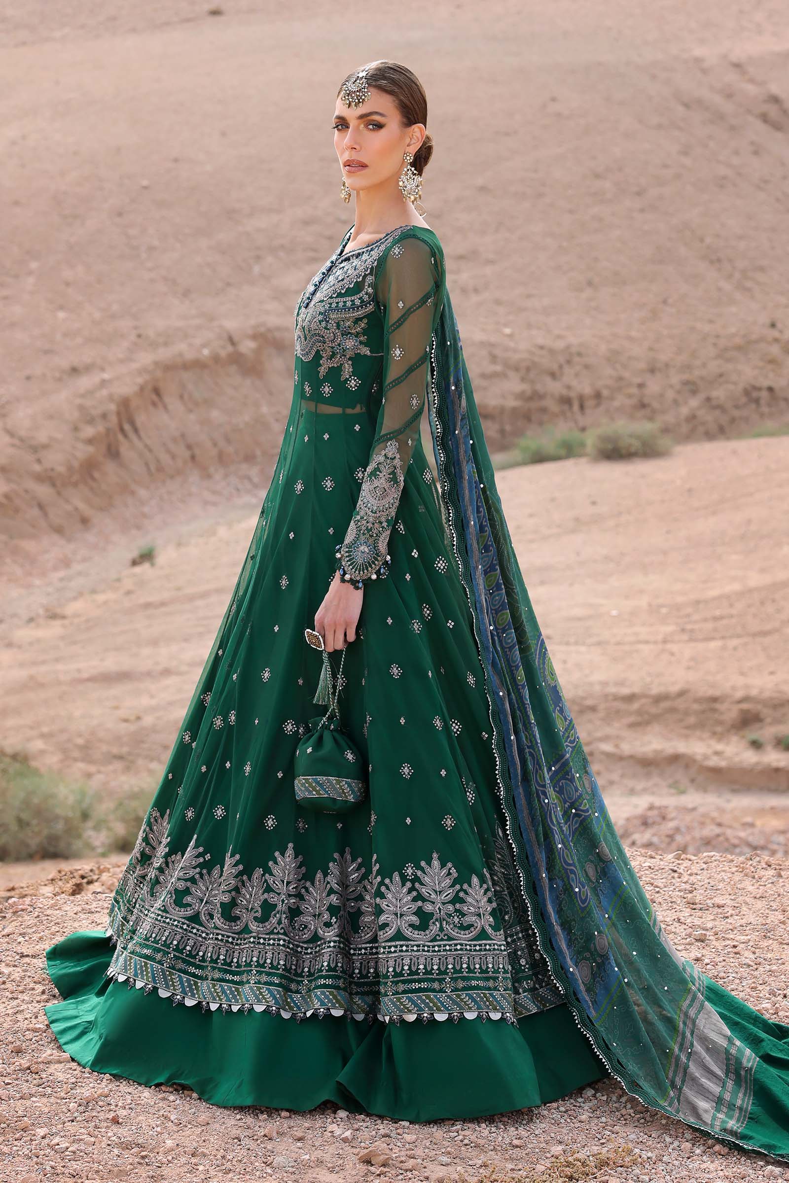 Maria.b 3 piece unstitched embroidered net suit | d-2507-a