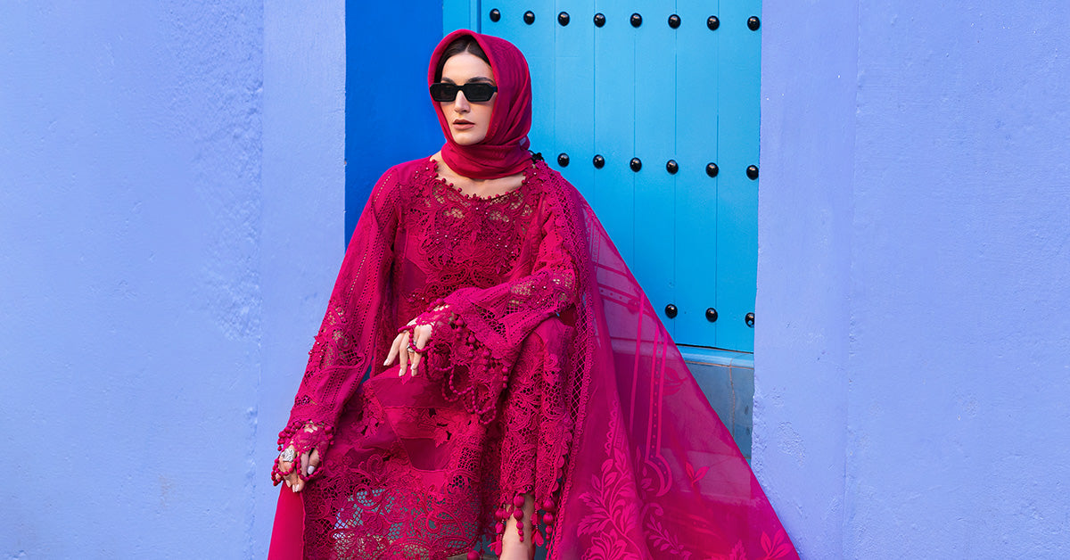 Maria.b 3 piece unstitched embroidered lawn suit | d-2508-a