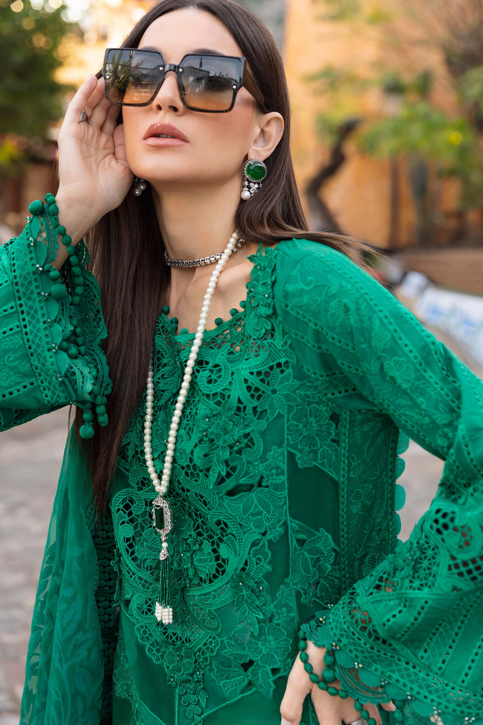 Maria.b 3 piece unstitched embroidered lawn suit | d-2508-b