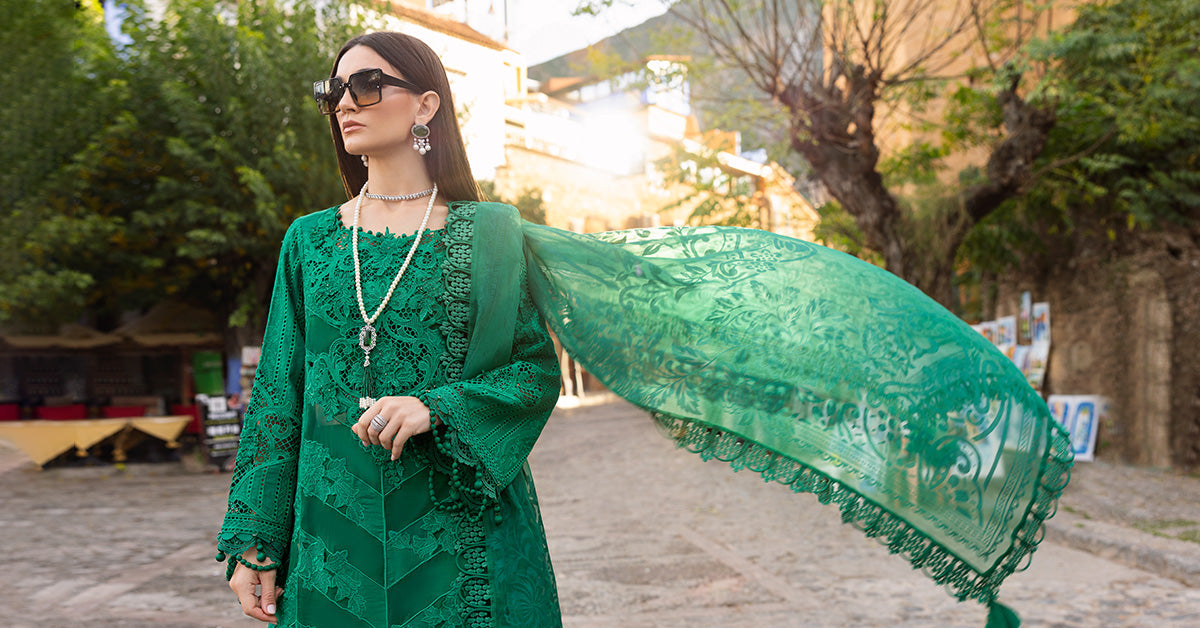 Maria.b 3 piece unstitched embroidered lawn suit | d-2508-b