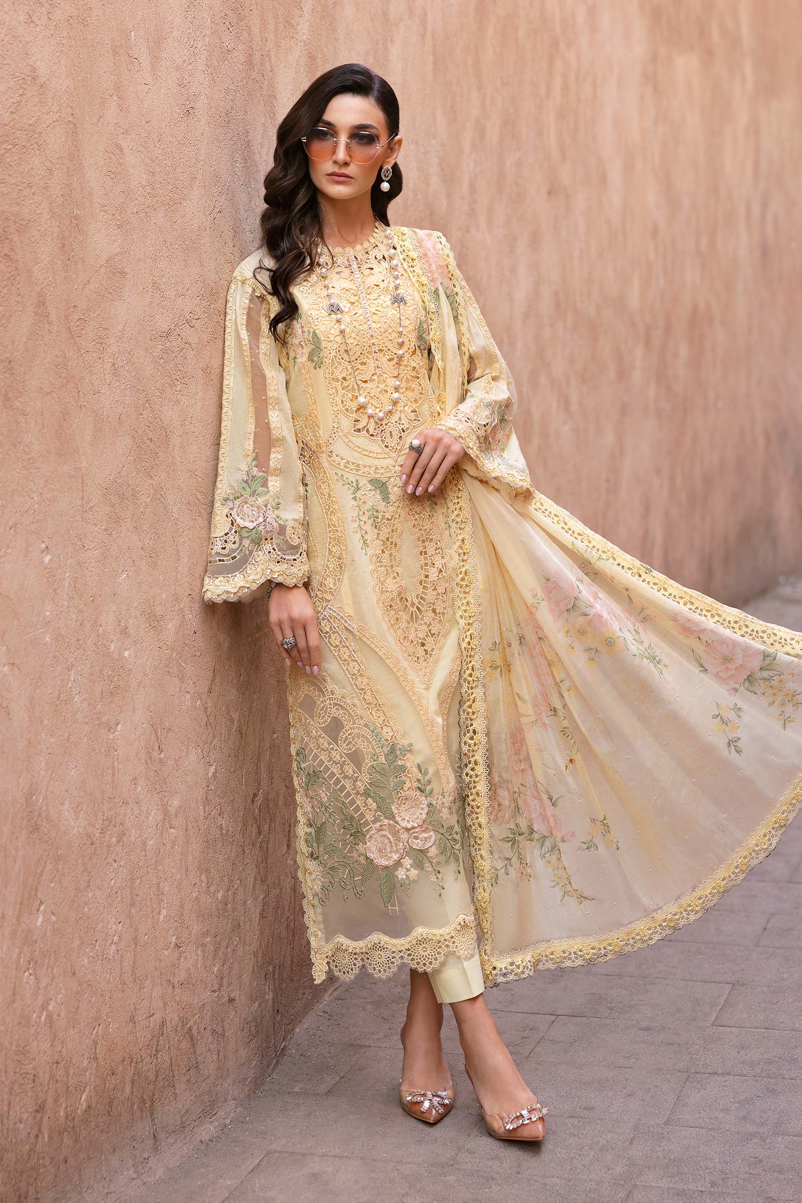 Maria.b 3 piece unstitched embroidered organza suit | d-2509-a