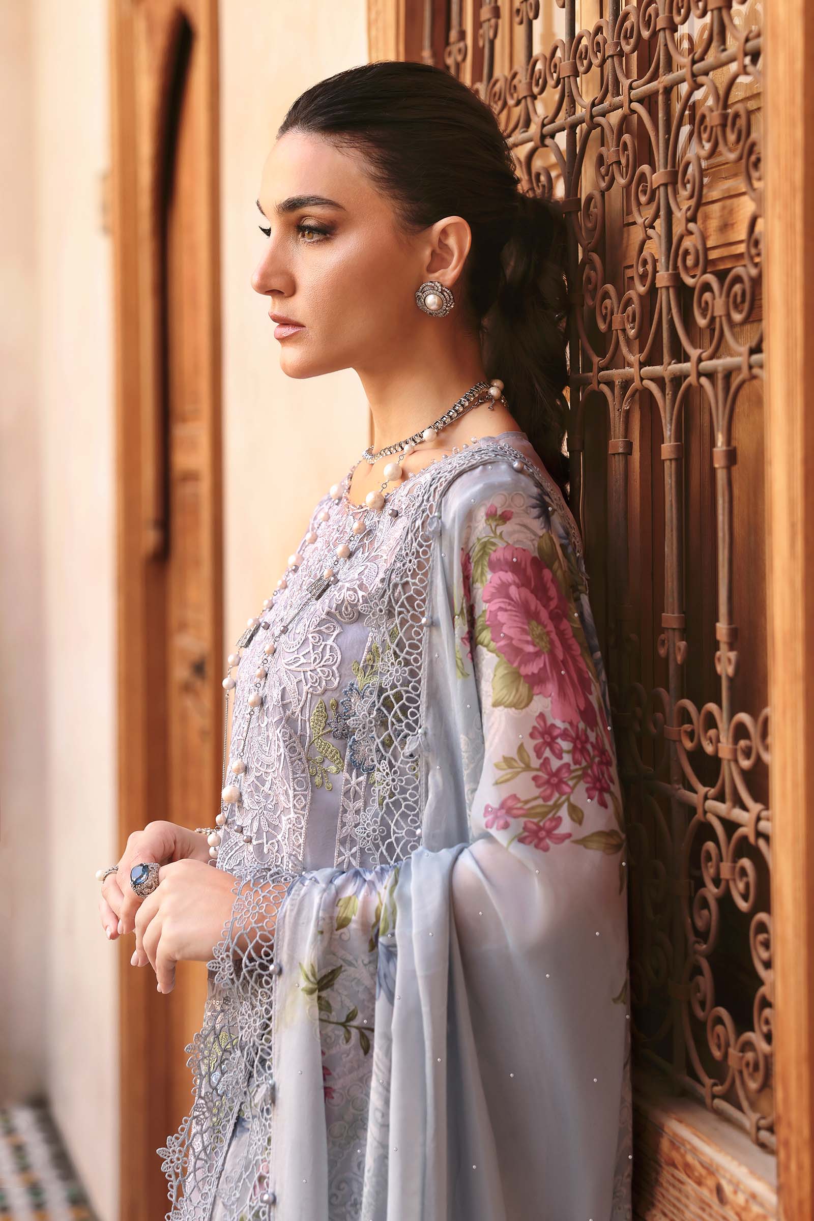 Maria.b 3 piece unstitched embroidered organza suit | d-2509-b