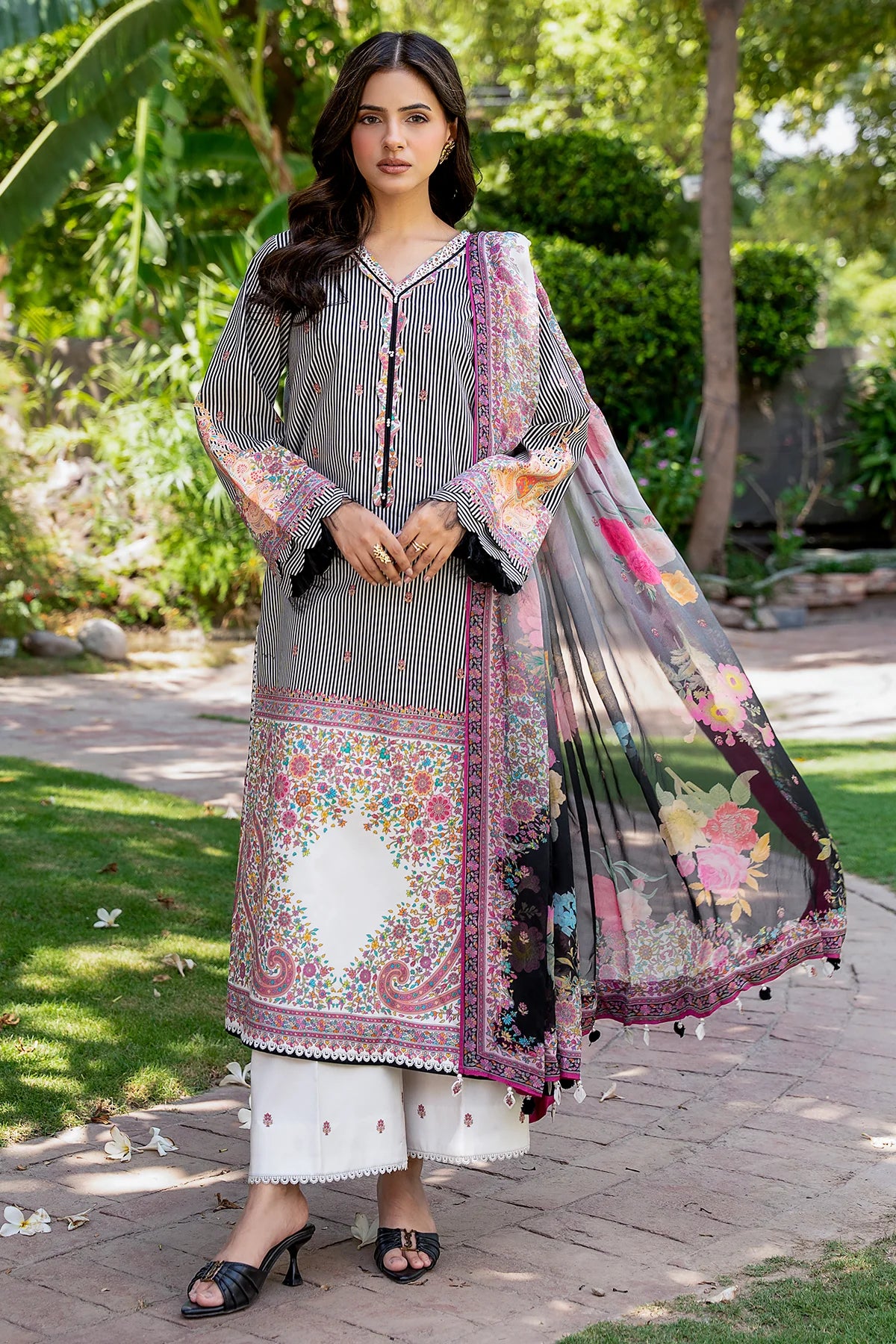 Charizma 3-PCS Unstitched Printed Lawn C-Print Vol 3
