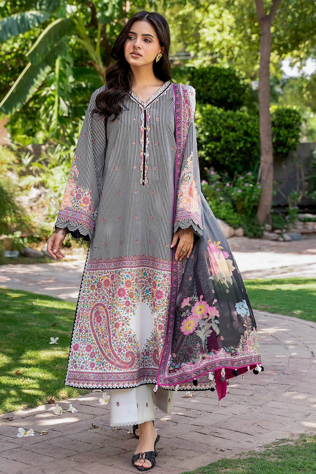 Charizma 3-PCS Unstitched Printed Lawn C-Print Vol 3