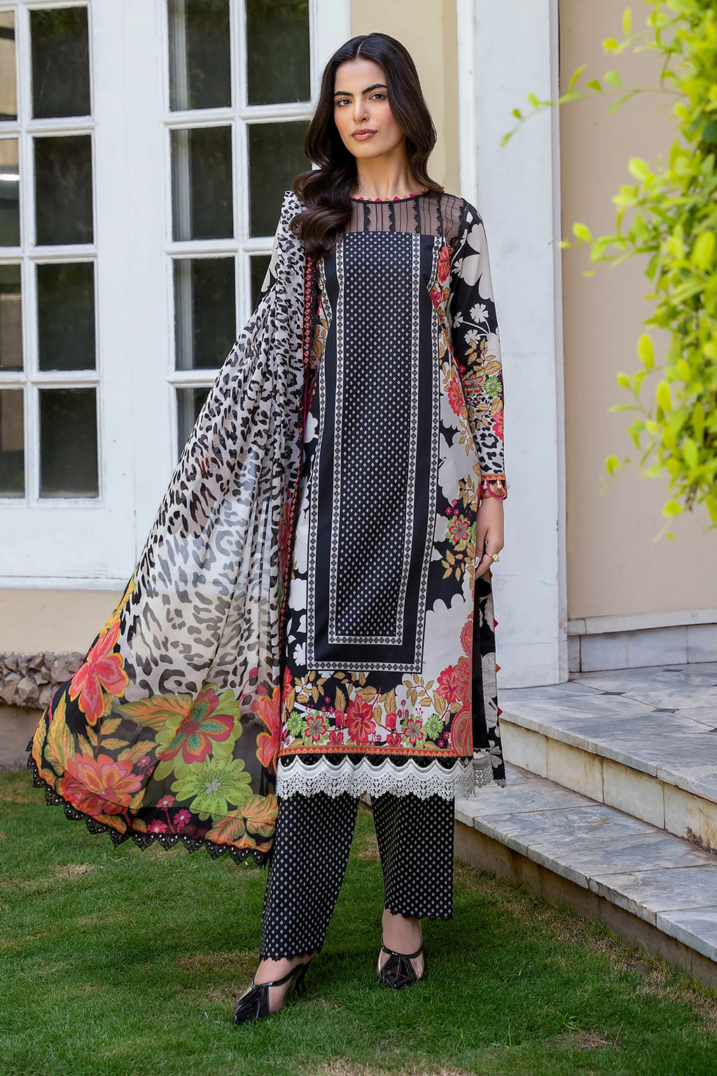 Charizma 3-PCS Unstitched Printed Lawn C-Print Vol 3