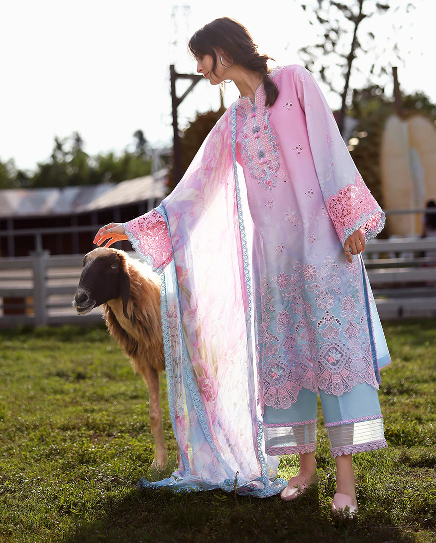 Mushq Solace Ombre Luxury Lawn - Faint Blossom
