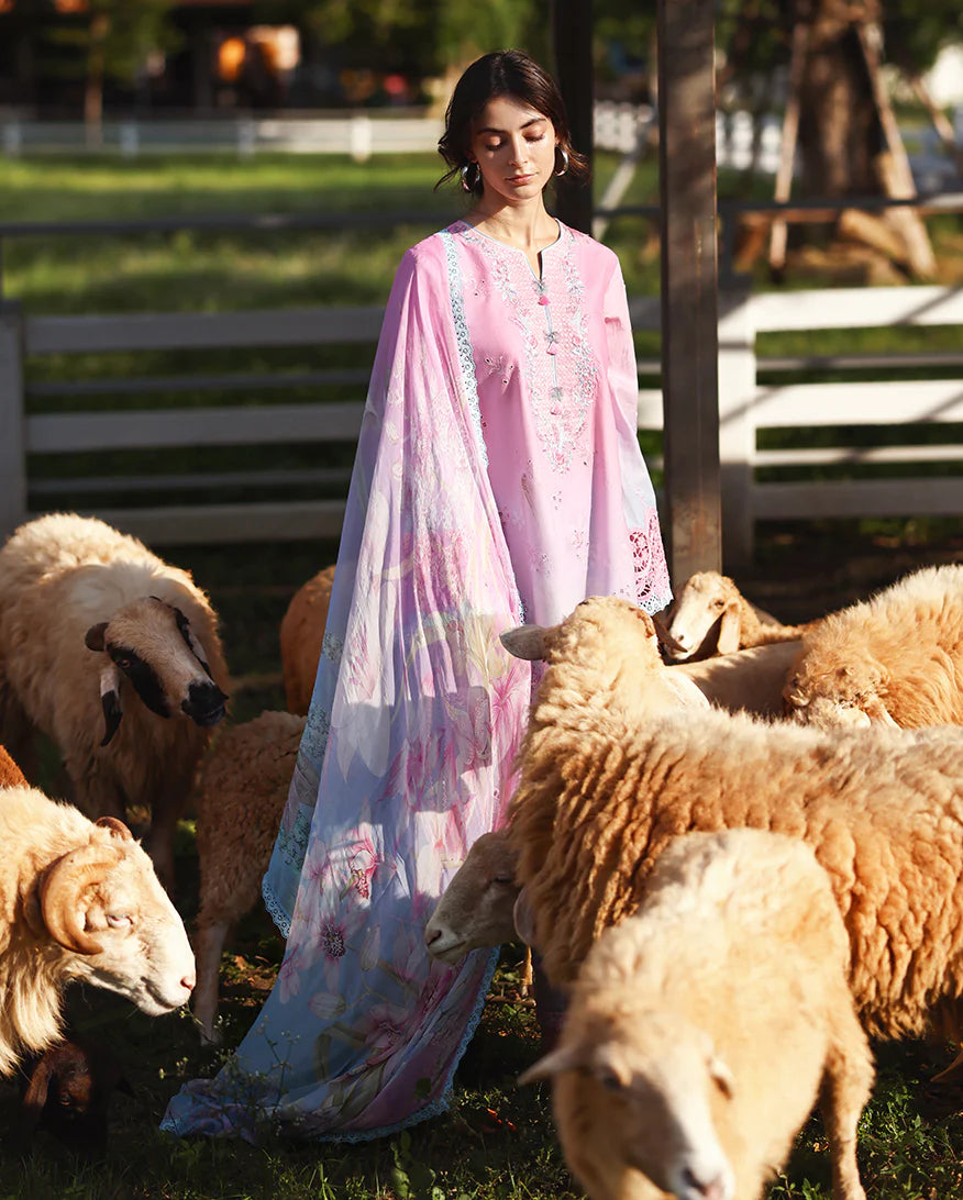 Mushq Solace Ombre Luxury Lawn - Faint Blossom