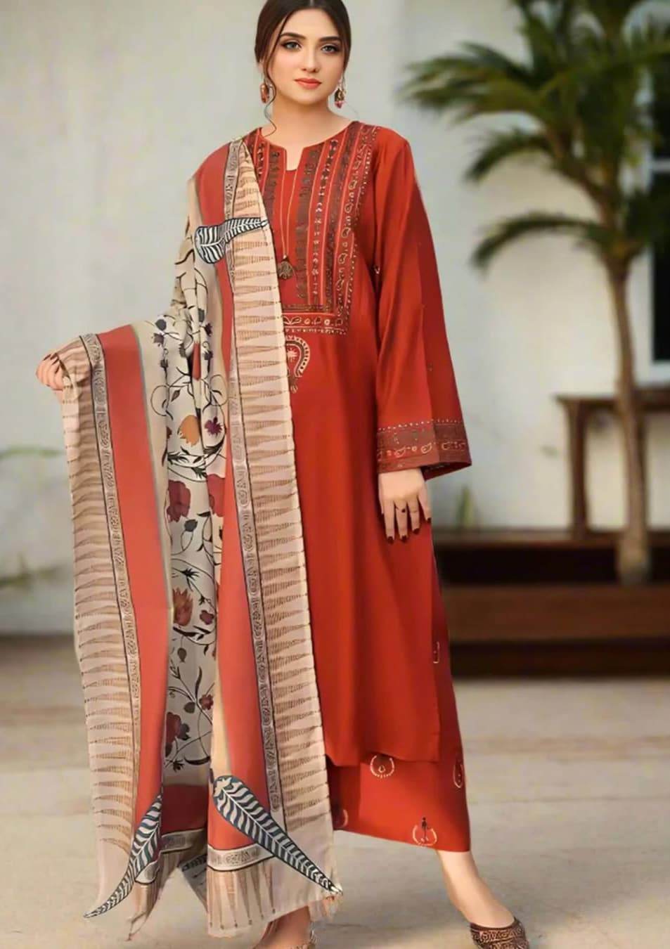 Ayat- 3pc embroidered with digital duppata - Andaz By Uneza Fazeel