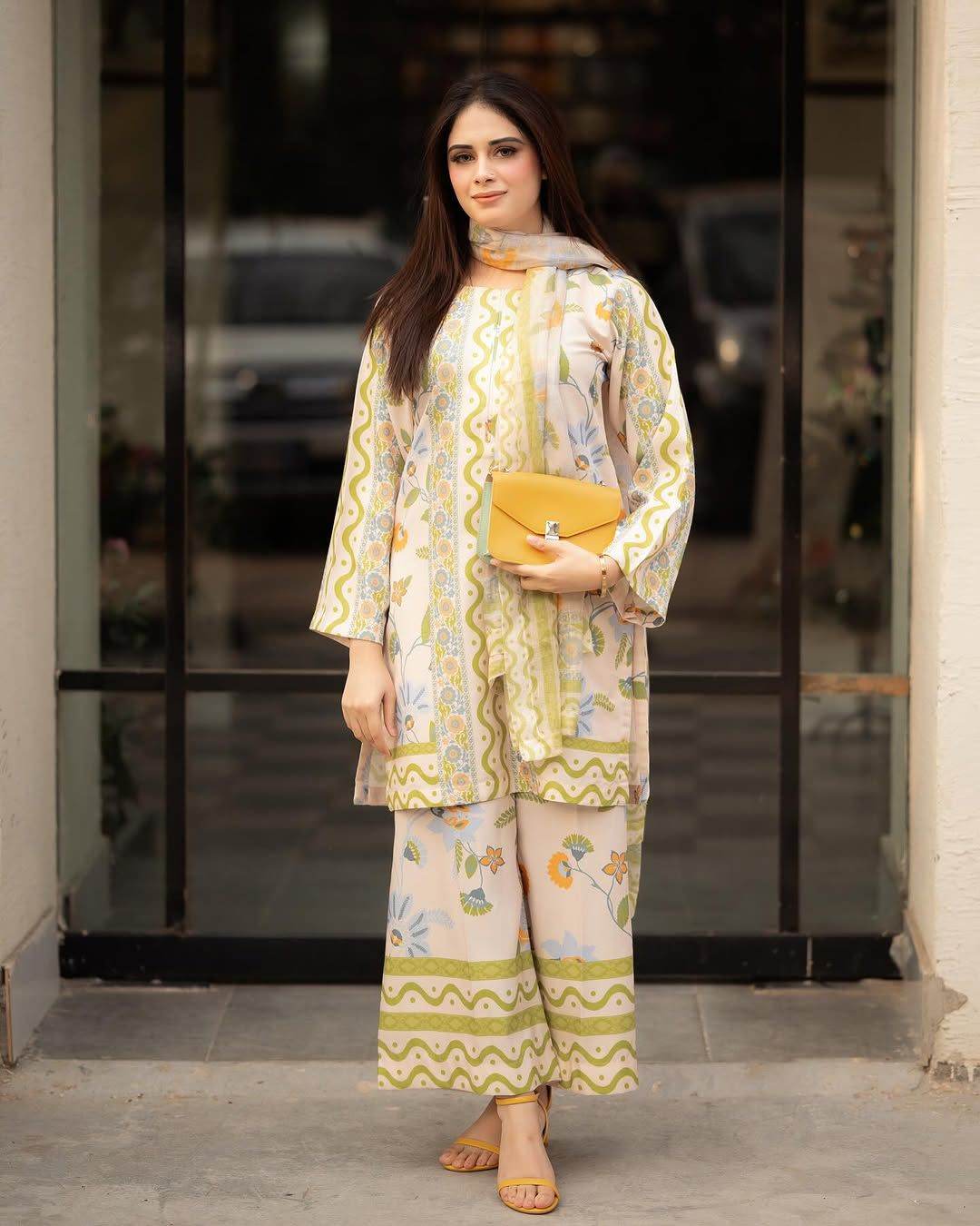 Arzoo digital printed stitched 3pc - Andaz By Uneza Fazeel