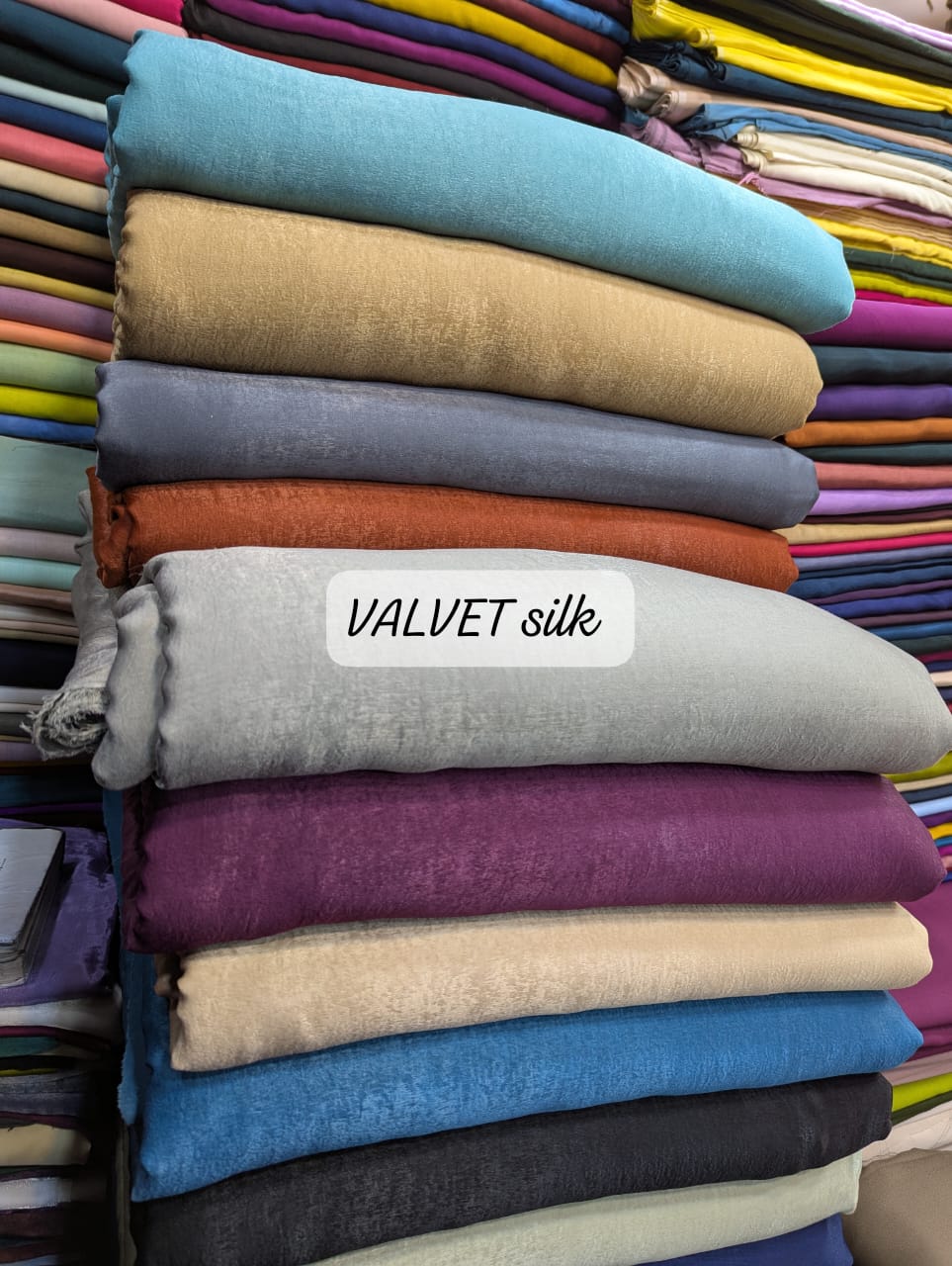 Chromatic colour marble silk (velvet silk)