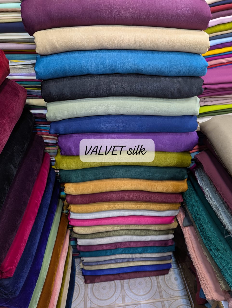 Chromatic colour marble silk (velvet silk)