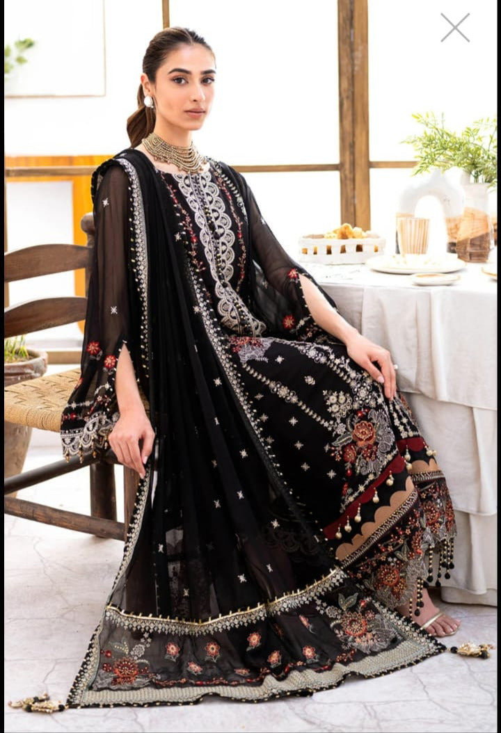 Wow black gulahmed chiffon embroidered articles