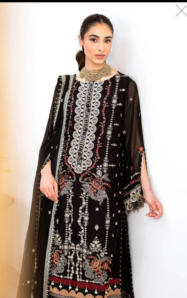 Wow black gulahmed chiffon embroidered articles
