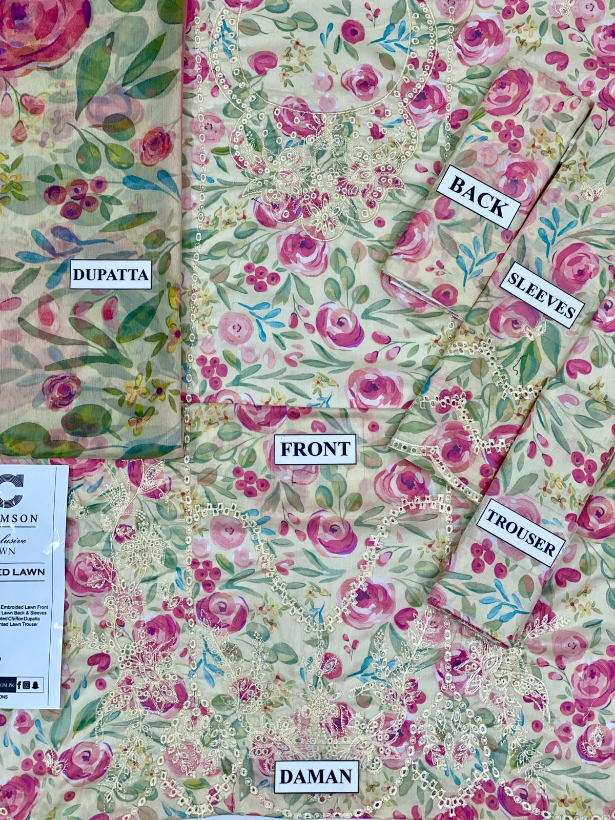 Izel lawn printed lawn shirt printed chiffon dupatta print lawn trouser