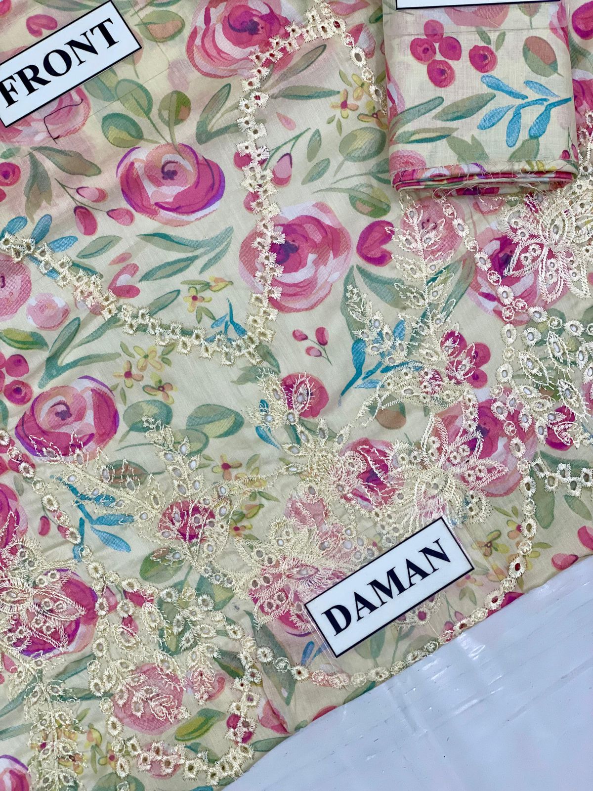 Izel lawn printed lawn shirt printed chiffon dupatta print lawn trouser