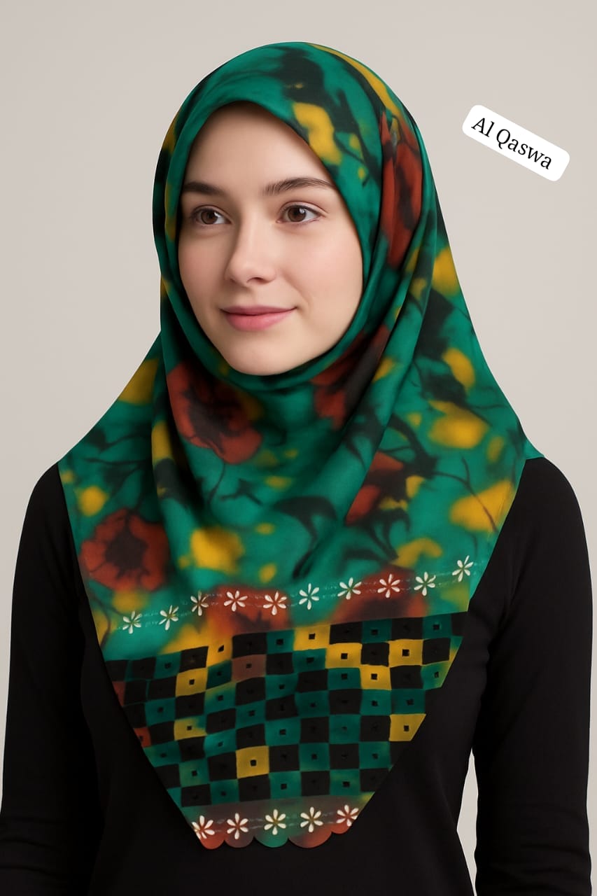 Printed chiffon china Lazer cutwork