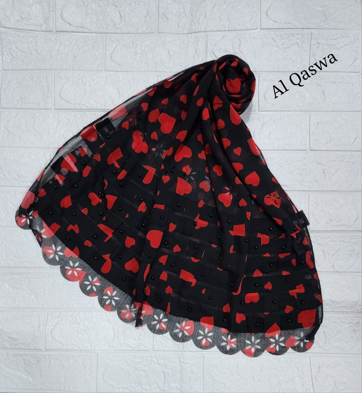 Printed chiffon china Lazer cutwork