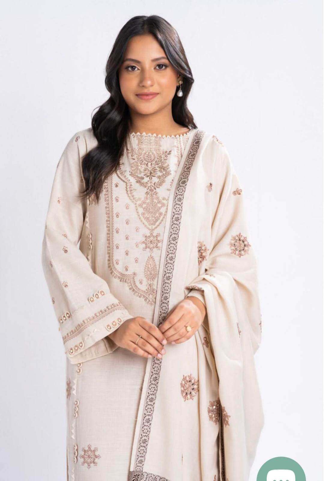Alkaram Winter khaddar 3pc - Andaz By Uneza Fazeel