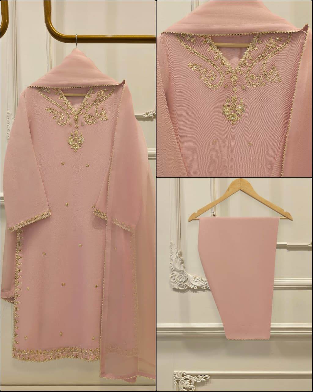 3 piece - pure embroidered cotton net suit s112037 - Andaz By Uneza Fazeel