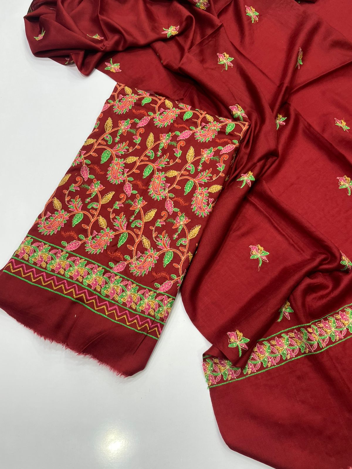 Pashmina Kashmiri Embroidery 3pcs Suit