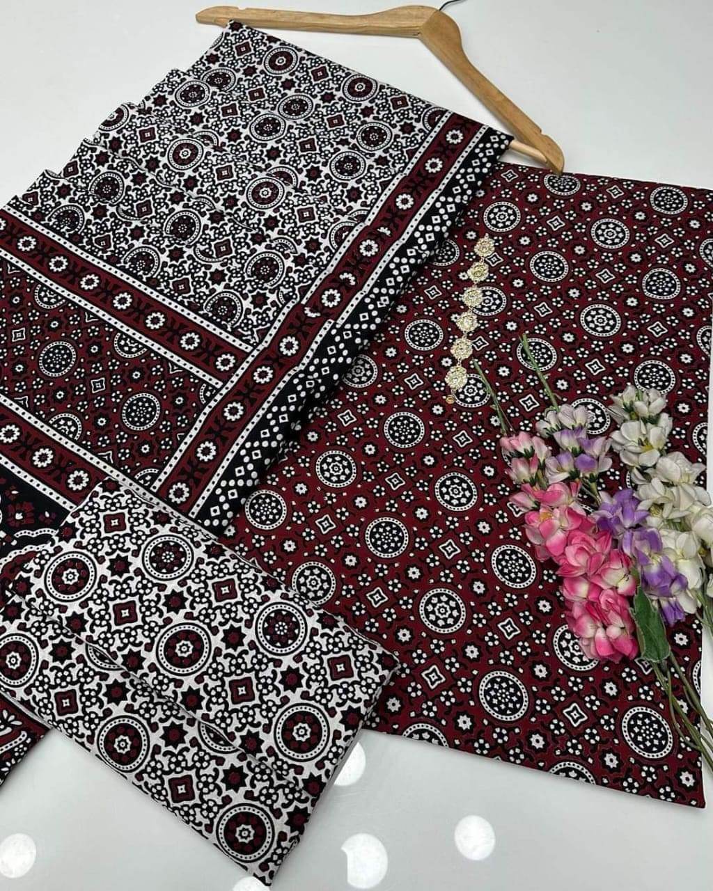 Ajrak Print Suit - Andaz By Uneza Fazeel