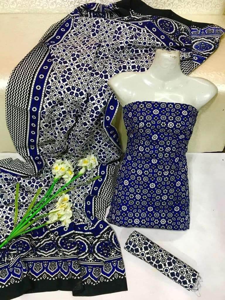 Ajrak Print Suit - Andaz By Uneza Fazeel