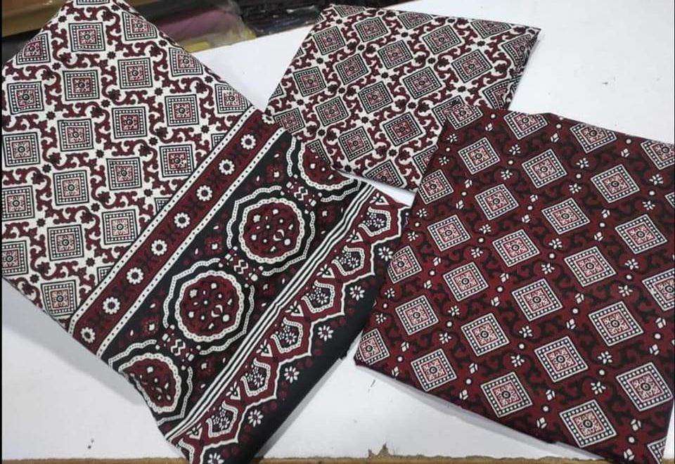 Ajrak Print Suit - Andaz By Uneza Fazeel