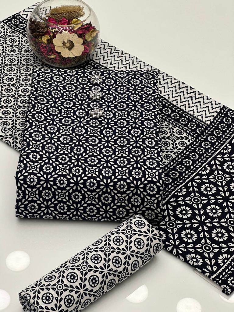 Ajrak Print Suit - Andaz By Uneza Fazeel