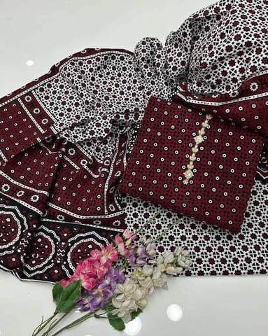 Ajrak Print Suit - Andaz By Uneza Fazeel