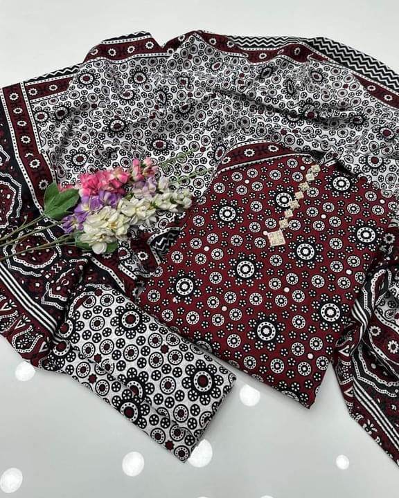 Ajrak Print Suit - Andaz By Uneza Fazeel
