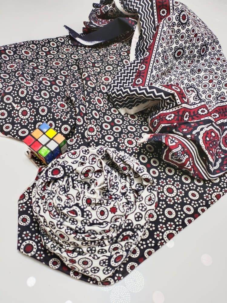 Ajrak Print Suit - Andaz By Uneza Fazeel