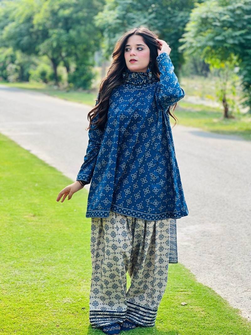 BERRY 3PC SUIT WITH FARSI SALWAR